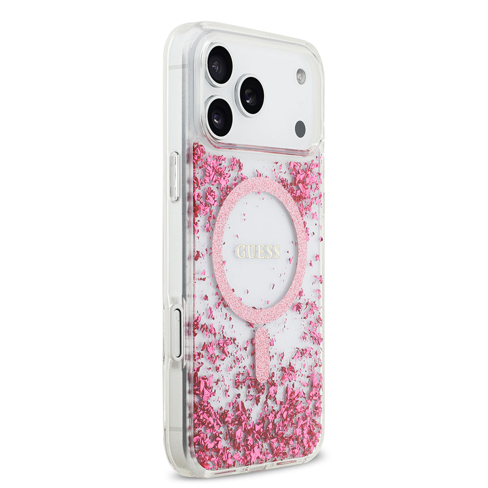 iPhone 17 Pro Max Kılıf Guess Orjinal Lisanslı M-safe Şarj Özellikli Transparan Resin Bottom Kılıf