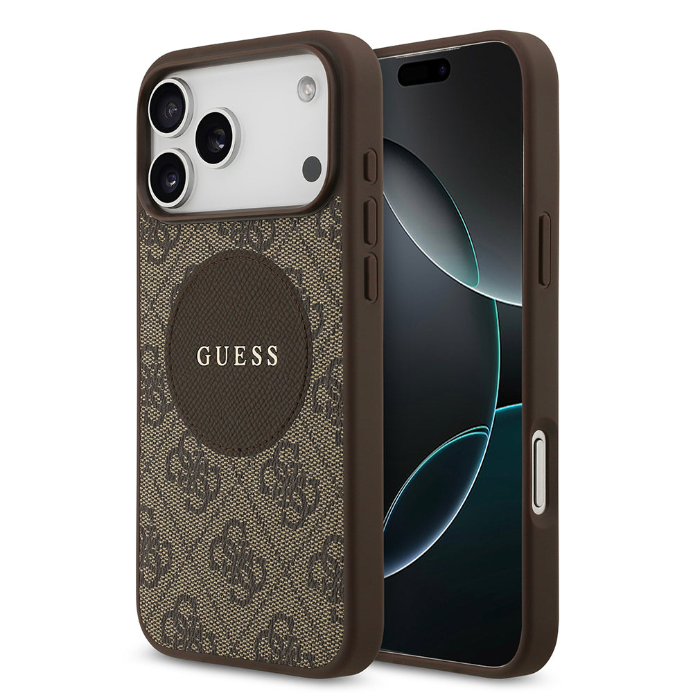 Guess iPhone 17 Pro Max Orjinal Lisanslı M-safe Şarj Özellikli Yazı Logolu Circle Classic Kılıf
