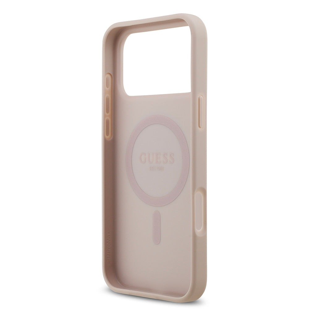 Guess iPhone 17 Pro Max Orjinal Lisanslı M-safe Şarj Özellikli Yazı Logolu Circle Classic Kılıf