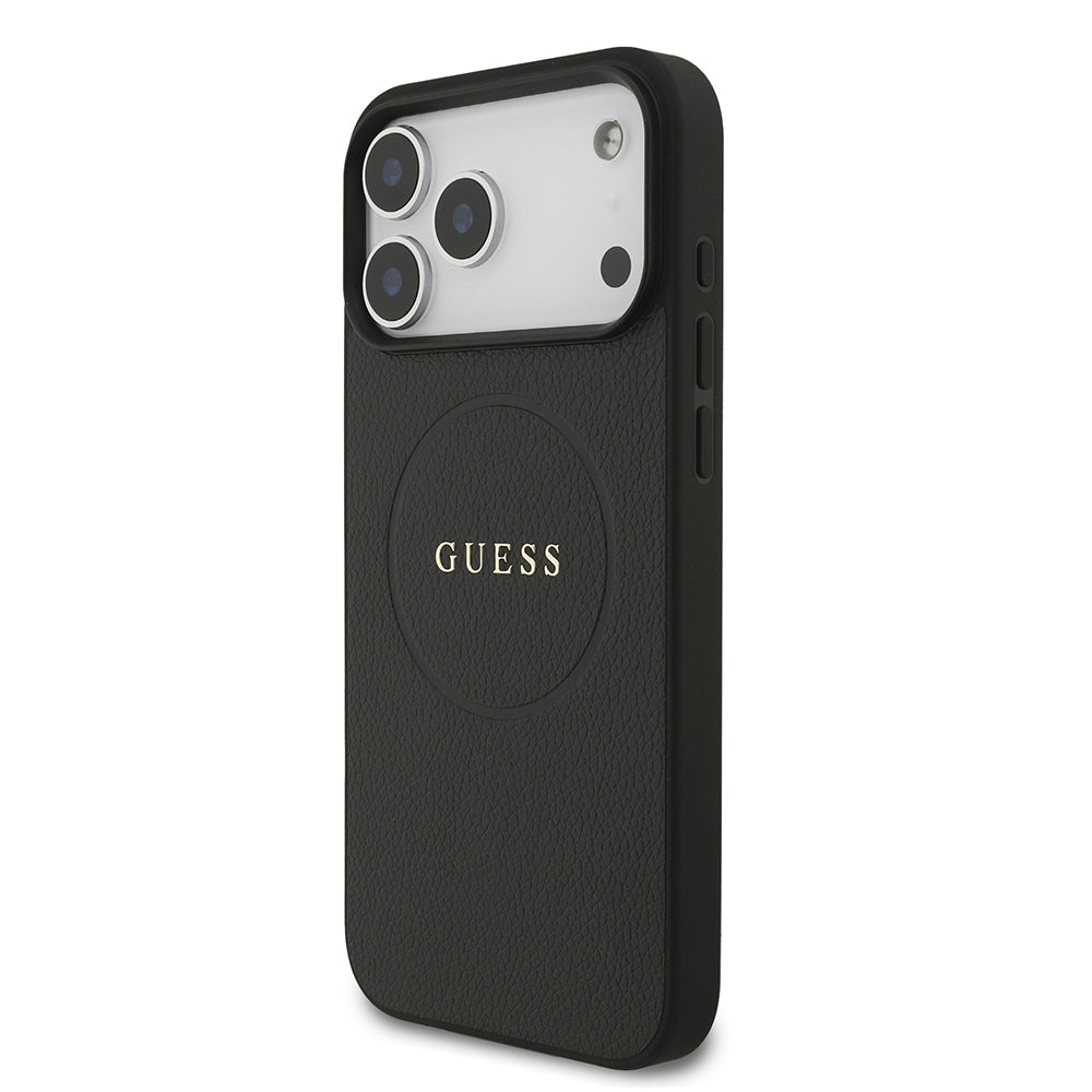 Guess iPhone 17 Pro Max Orjinal Lisanslı M-safe Şarj Özellikli Yazı Logolu PU Deri Kılıf