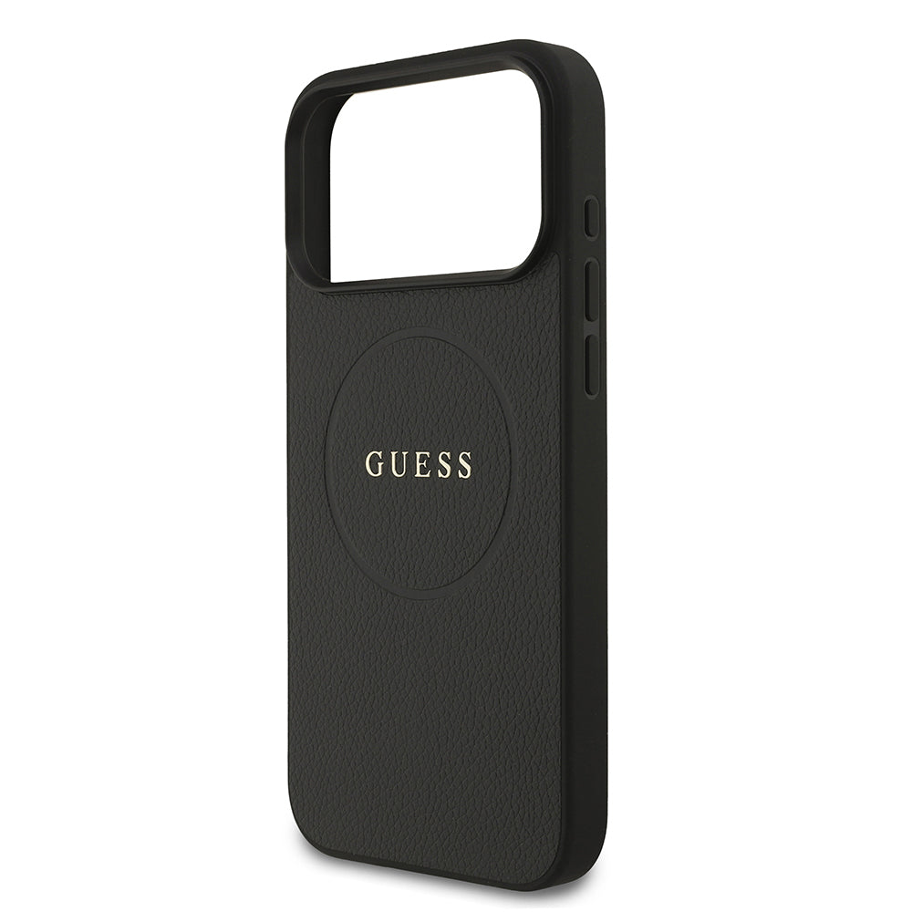 Guess iPhone 17 Pro Max Orjinal Lisanslı M-safe Şarj Özellikli Yazı Logolu PU Deri Kılıf