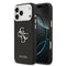 Guess iPhone 17 Pro Max Orjinal Lisanslı Metal Kamera Çerçeveli Metal Büyük 4G ve Yazı Logolu PU Deri Kılıf