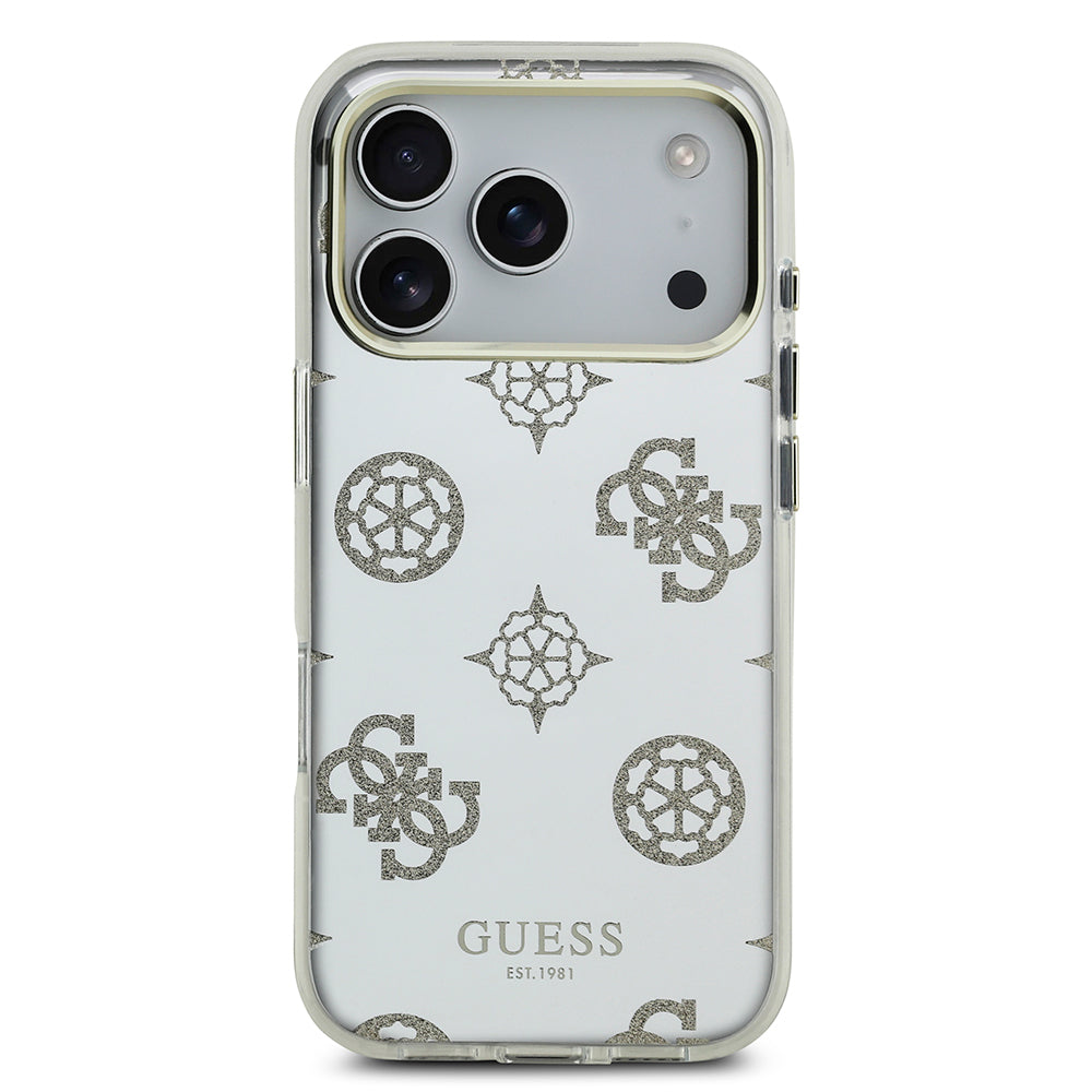 Guess iPhone 17 Pro Max Orjinal Lisanslı Metal Kamera Çerçeveli Simli Aynalı Kılıf