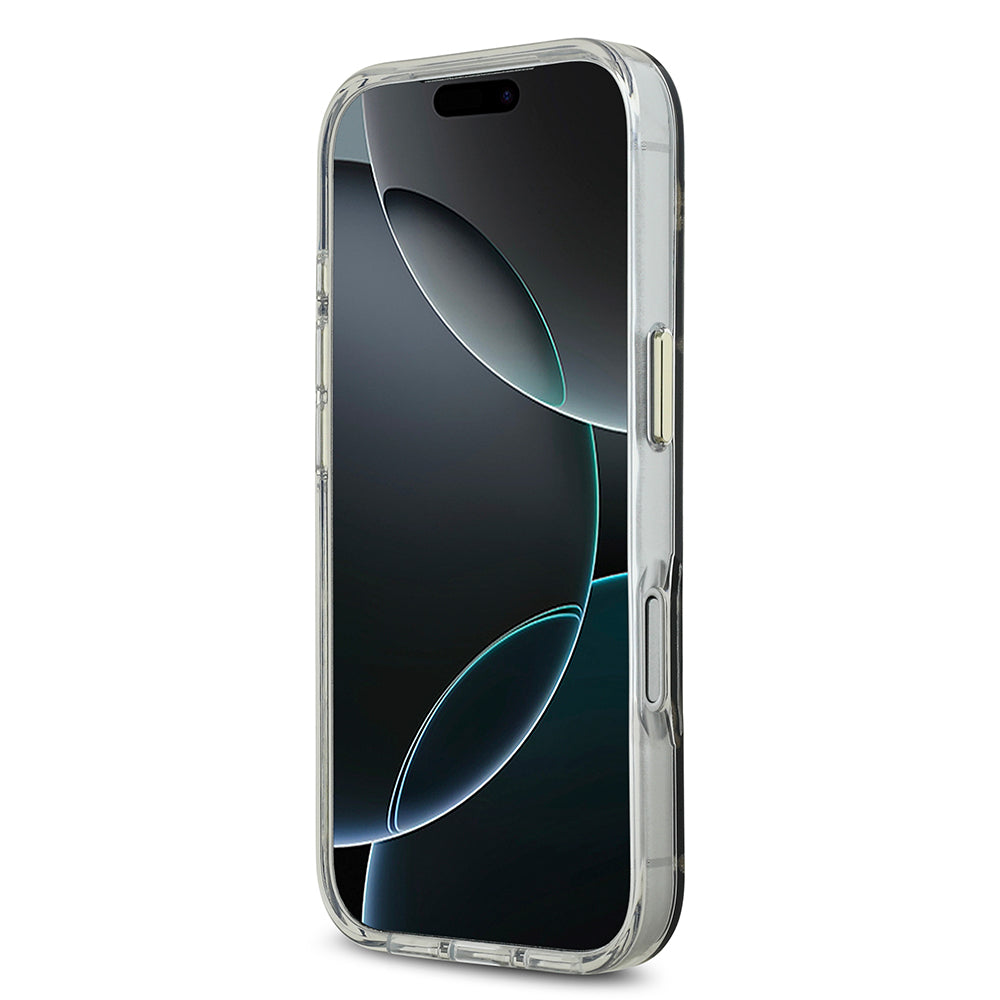Guess iPhone 17 Pro Max Orjinal Lisanslı Metal Kamera Çerçeveli Simli Aynalı Kılıf