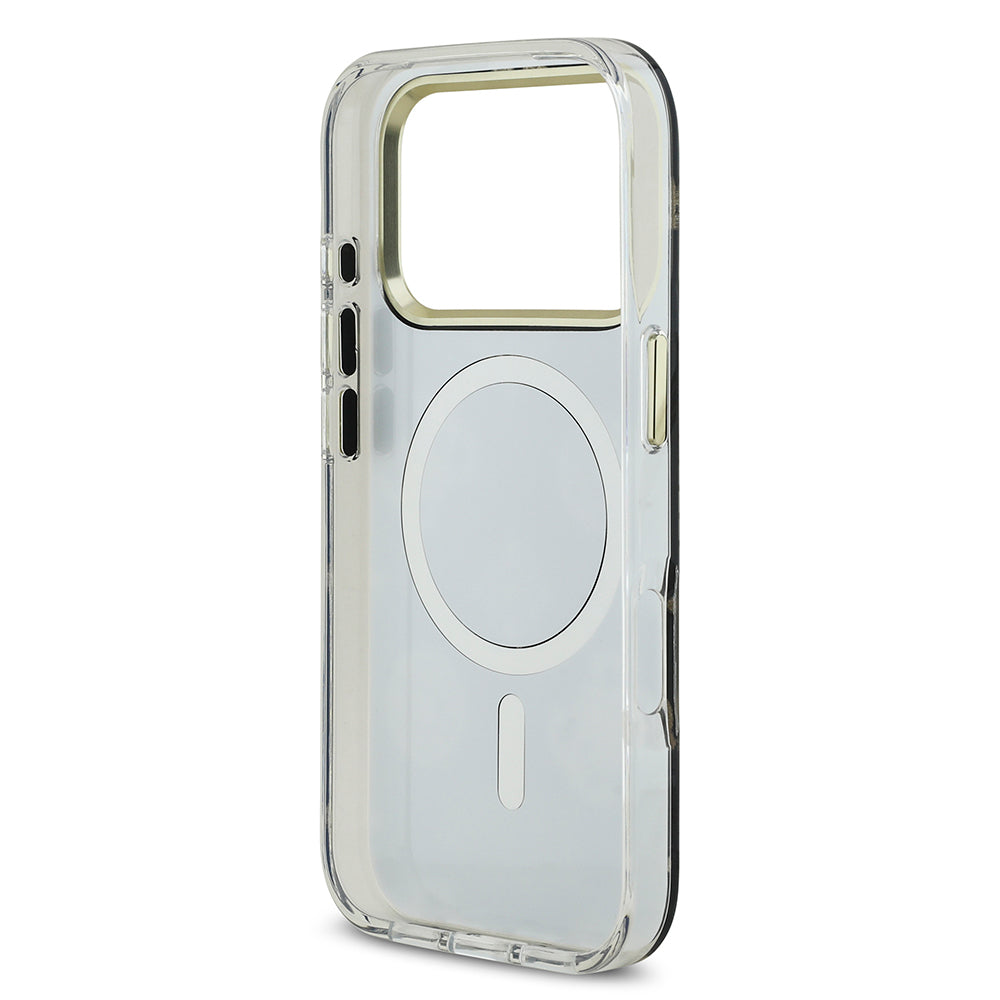 Guess iPhone 17 Pro Max Orjinal Lisanslı Metal Kamera Çerçeveli Simli Aynalı Kılıf