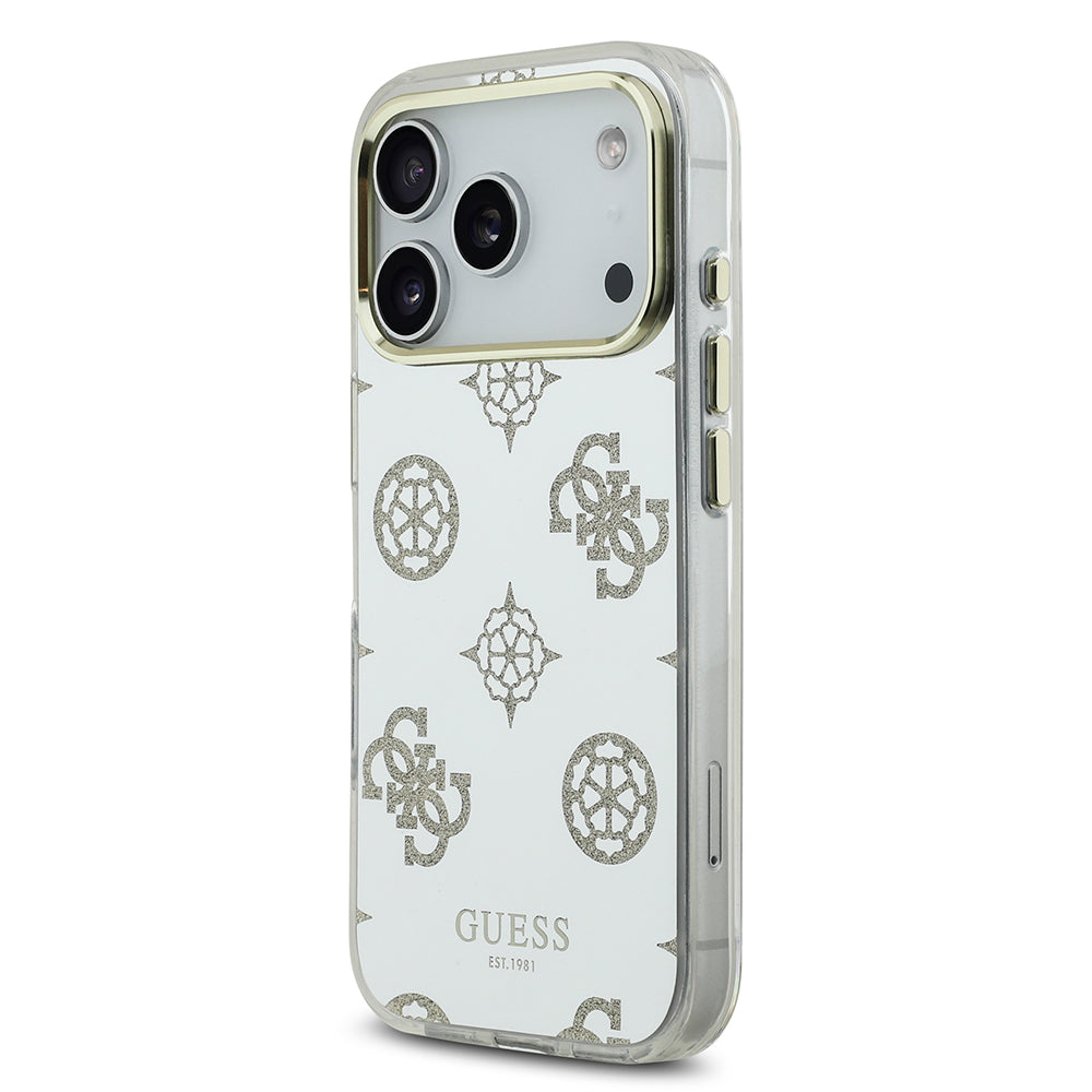 Guess iPhone 17 Pro Max Orjinal Lisanslı Metal Kamera Çerçeveli Simli Aynalı Kılıf