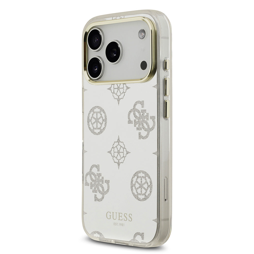 Guess iPhone 17 Pro Max Orjinal Lisanslı Metal Kamera Çerçeveli Simli Aynalı Kılıf