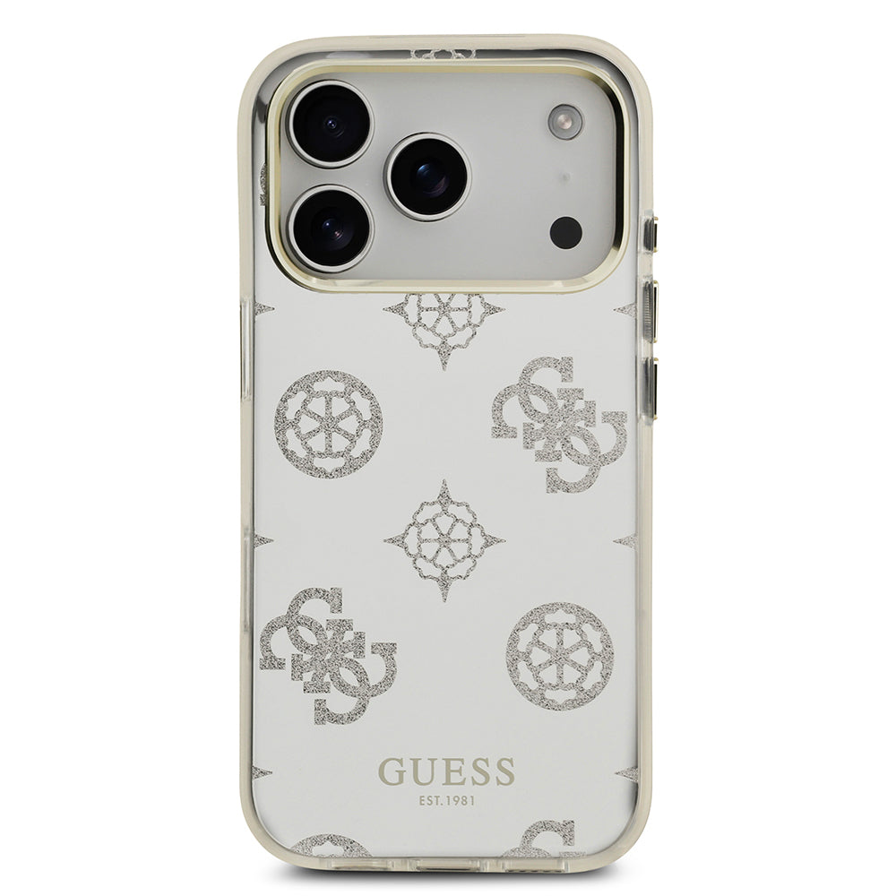 Guess iPhone 17 Pro Max Orjinal Lisanslı Metal Kamera Çerçeveli Simli Aynalı Kılıf