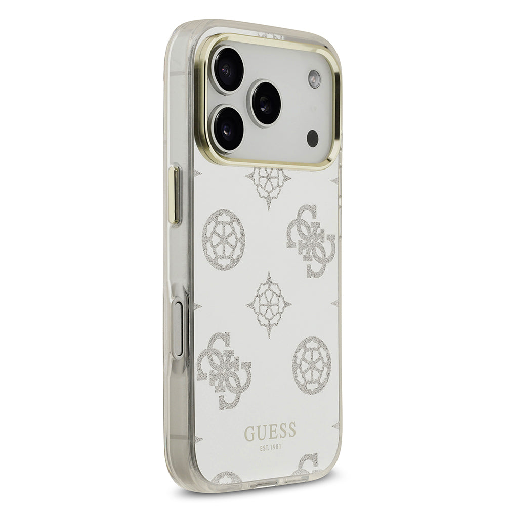 Guess iPhone 17 Pro Max Orjinal Lisanslı Metal Kamera Çerçeveli Simli Aynalı Kılıf
