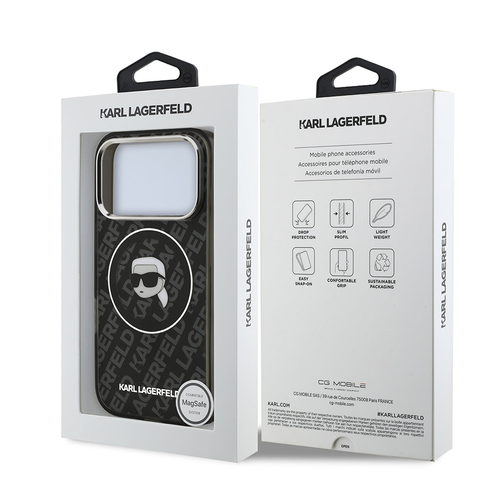 Karl Lagerfeld iPhone 17 Pro Max Orjinal Lisanslı IML Baskılı KL Heads Kılıf