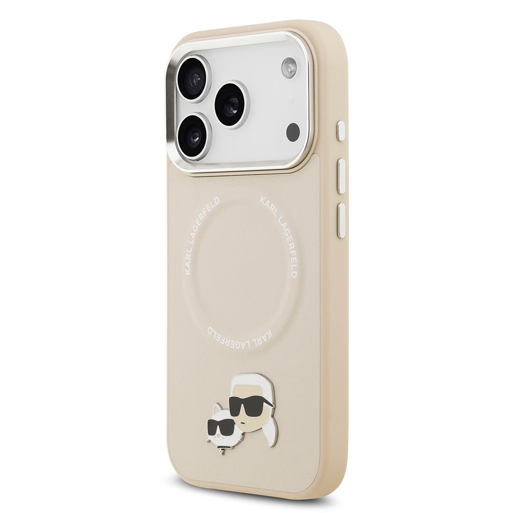 Karl Lagerfeld iPhone 17 Pro Max Orjinal Lisanslı M-safe Şarj Özellikli Metal Kamera ve Buton Tasarımlı K&C PU Deri Kılıf