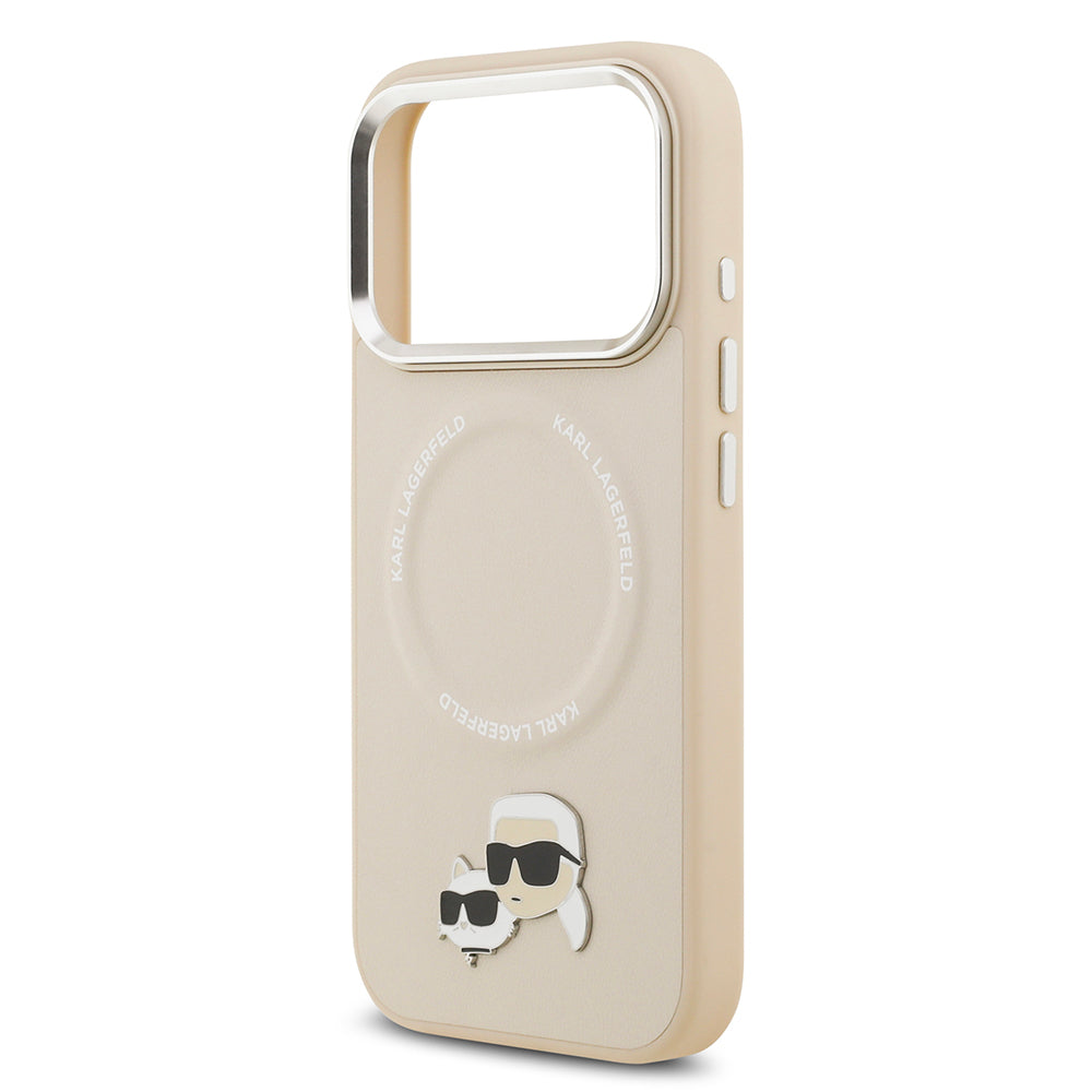 Karl Lagerfeld iPhone 17 Pro Max Orjinal Lisanslı M-safe Şarj Özellikli Metal Kamera ve Buton Tasarımlı K&C PU Deri Kılıf