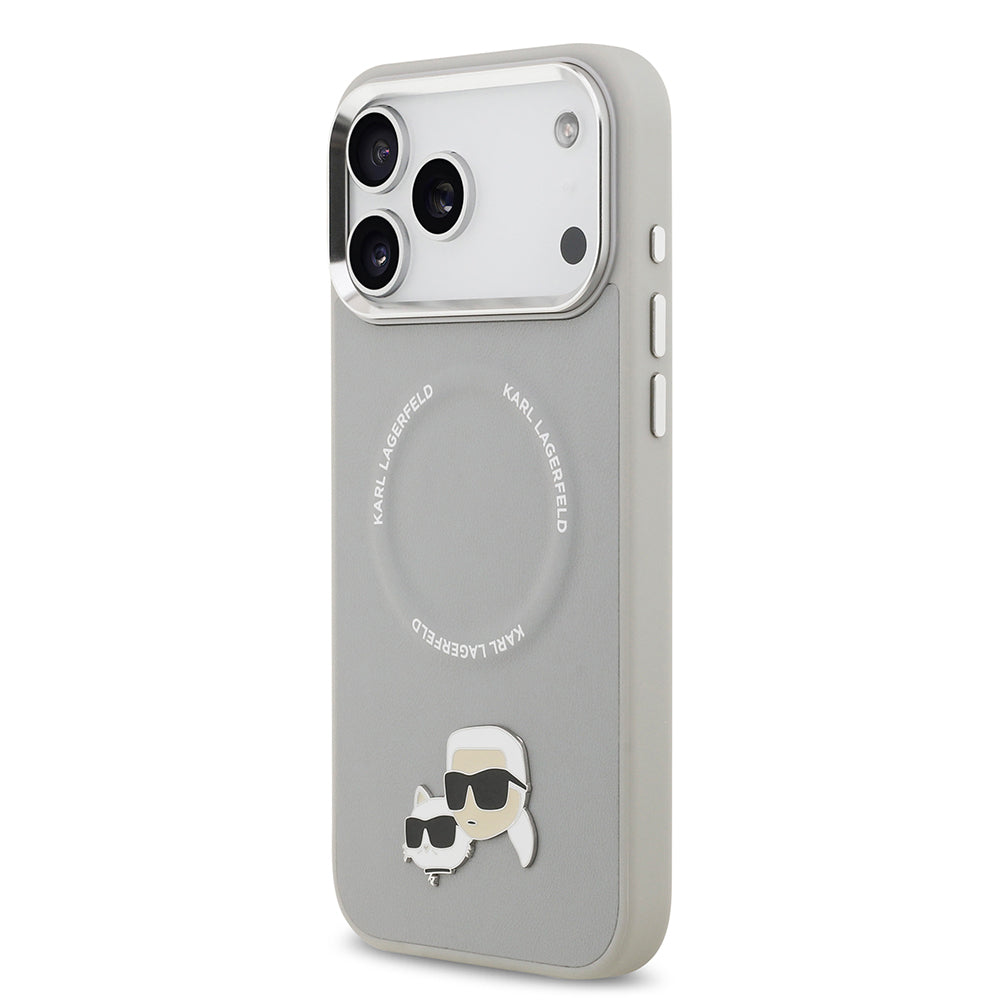 Karl Lagerfeld iPhone 17 Pro Max Orjinal Lisanslı M-safe Şarj Özellikli Metal Kamera ve Buton Tasarımlı K&C PU Deri Kılıf