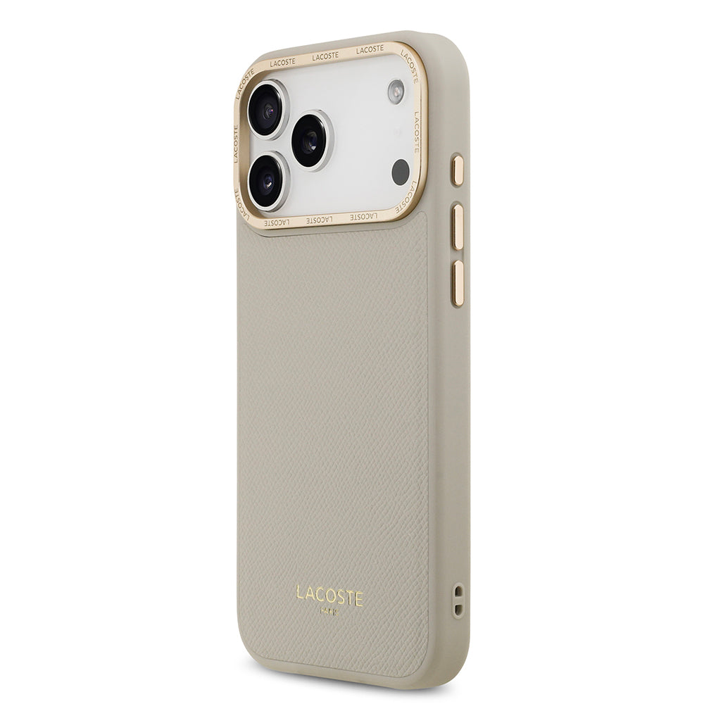 Lacoste iPhone 17 Pro Max Orjinal Lisanslı M-safe Şarj Özellikli Champs Elysees PU Deri Tasarımlı Kılıf