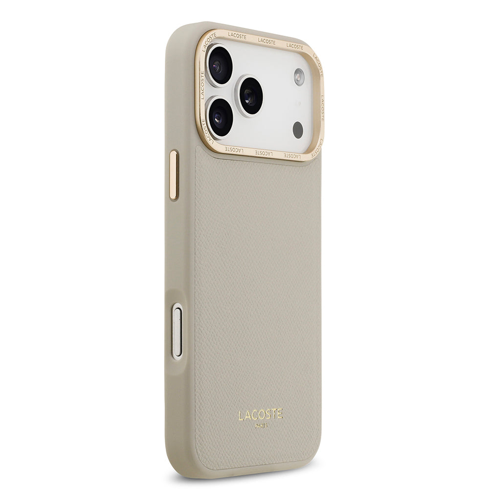 Lacoste iPhone 17 Pro Max Orjinal Lisanslı M-safe Şarj Özellikli Champs Elysees PU Deri Tasarımlı Kılıf