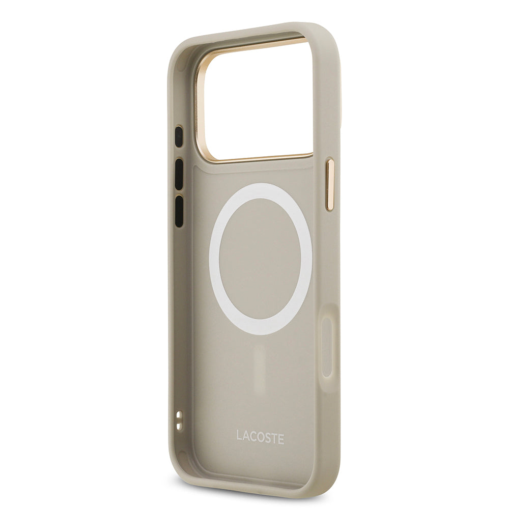 Lacoste iPhone 17 Pro Max Orjinal Lisanslı M-safe Şarj Özellikli Champs Elysees PU Deri Tasarımlı Kılıf