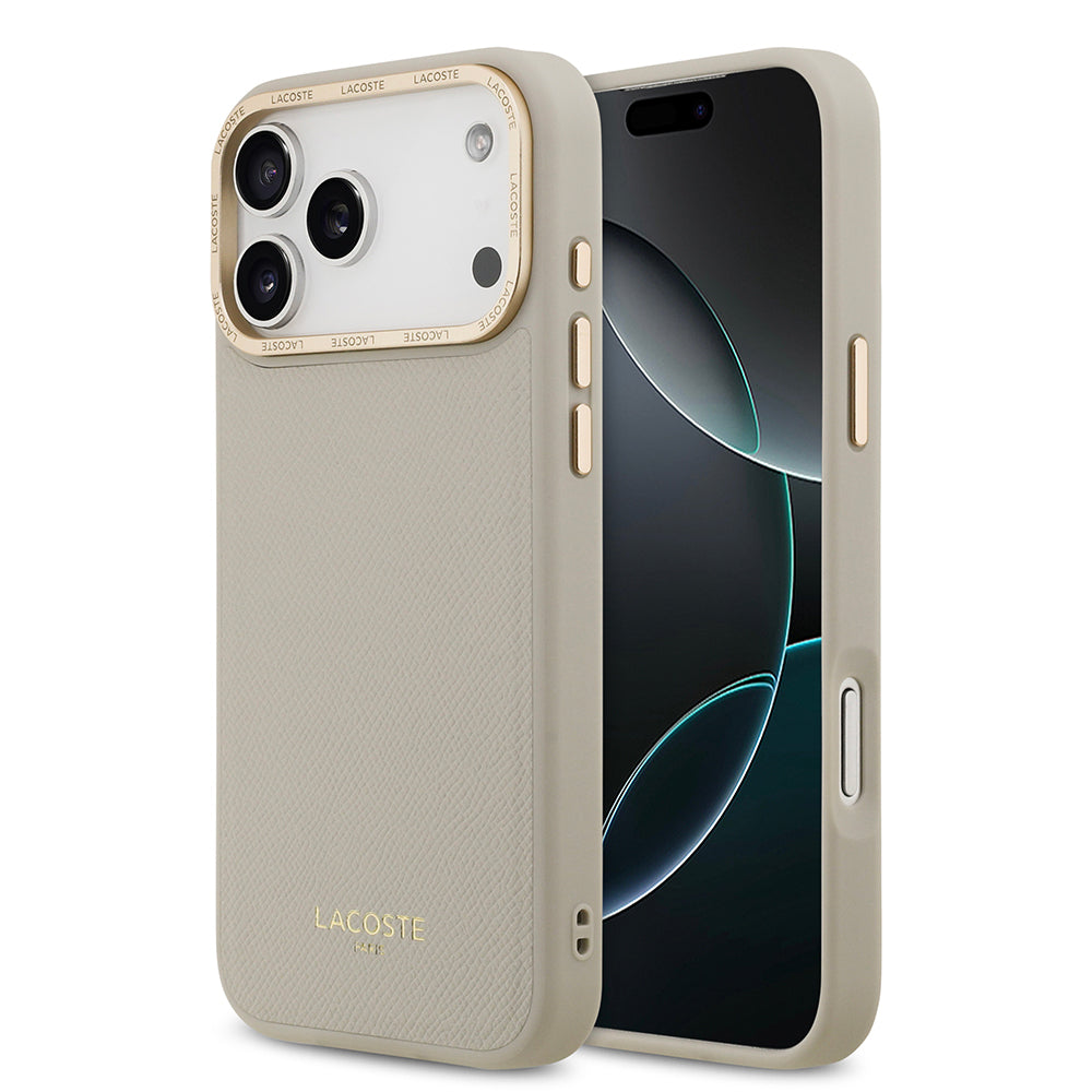 Lacoste iPhone 17 Pro Max Orjinal Lisanslı M-safe Şarj Özellikli Champs Elysees PU Deri Tasarımlı Kılıf