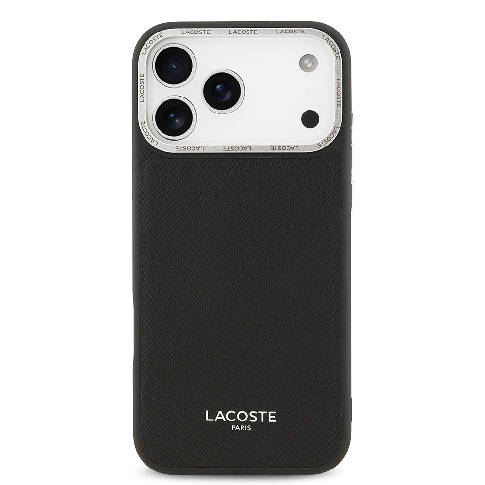 Lacoste iPhone 17 Pro Max Orjinal Lisanslı M-safe Şarj Özellikli Champs Elysees PU Deri Tasarımlı Kılıf