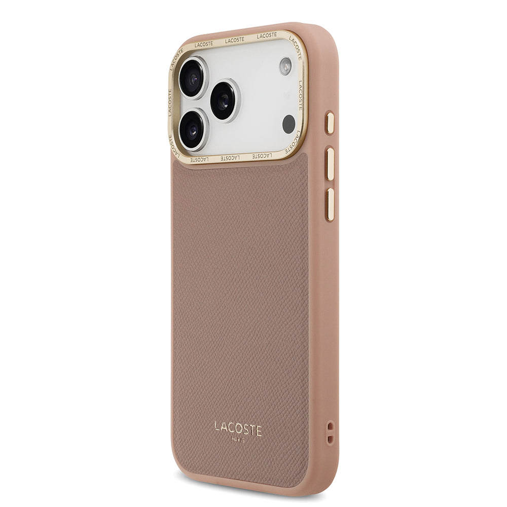 Lacoste iPhone 17 Pro Max Orjinal Lisanslı M-safe Şarj Özellikli Champs Elysees PU Deri Tasarımlı Kılıf