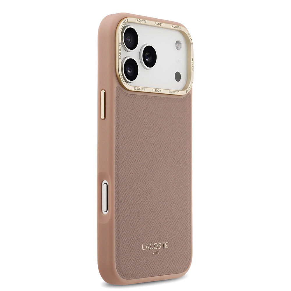 Lacoste iPhone 17 Pro Max Orjinal Lisanslı M-safe Şarj Özellikli Champs Elysees PU Deri Tasarımlı Kılıf