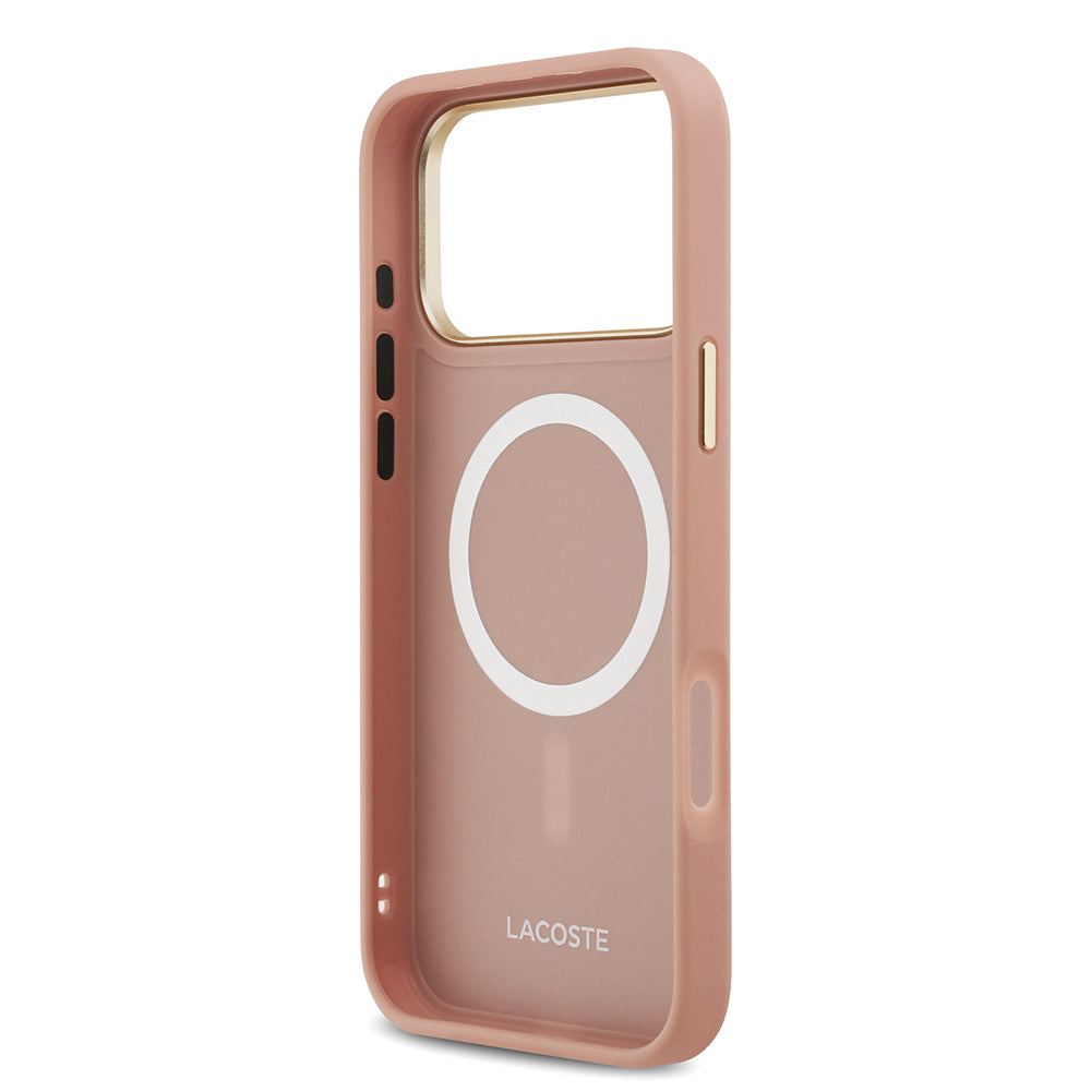 Lacoste iPhone 17 Pro Max Orjinal Lisanslı M-safe Şarj Özellikli Champs Elysees PU Deri Tasarımlı Kılıf