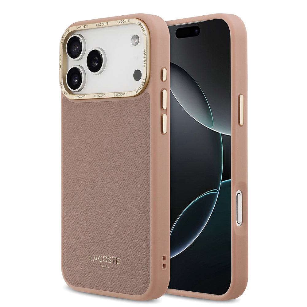 Lacoste iPhone 17 Pro Max Orjinal Lisanslı M-safe Şarj Özellikli Champs Elysees PU Deri Tasarımlı Kılıf