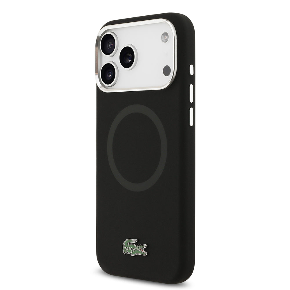 Lacoste iPhone 17 Pro Max Orjinal Lisanslı M-safe Şarj Özellikli İkonik Logolu Metal Kamera Çerçeveli Silikon Kılıf