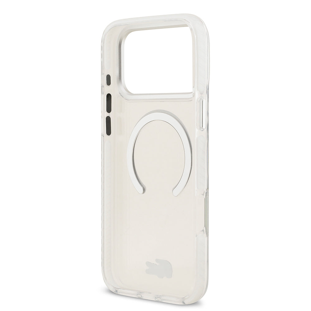 Lacoste iPhone 17 Pro Max Orjinal Lisanslı M-safe Şarj Özellikli İkonik Timsah Logolu Buzlu Kılıf