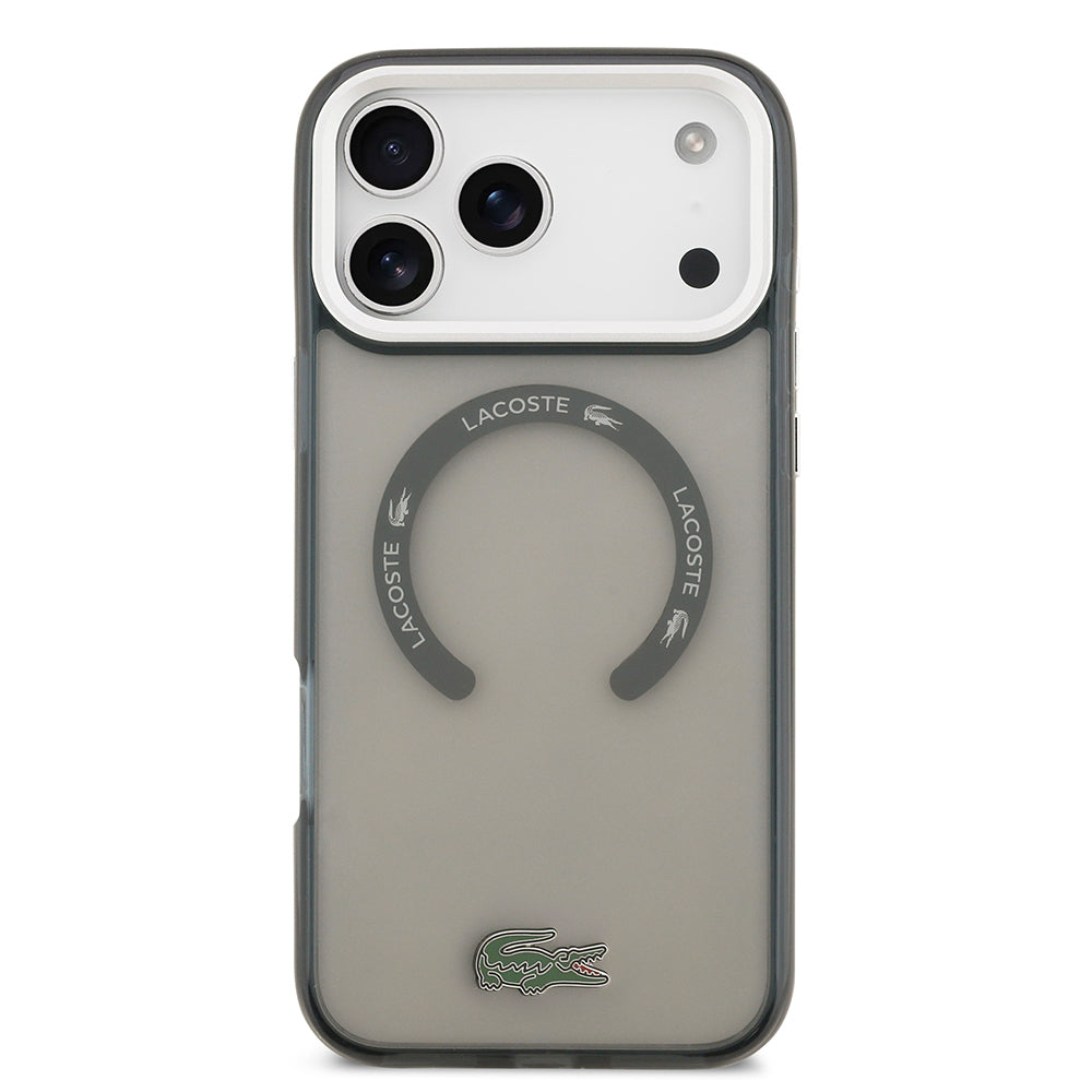 Lacoste iPhone 17 Pro Max Orjinal Lisanslı M-safe Şarj Özellikli İkonik Timsah Logolu Buzlu Kılıf