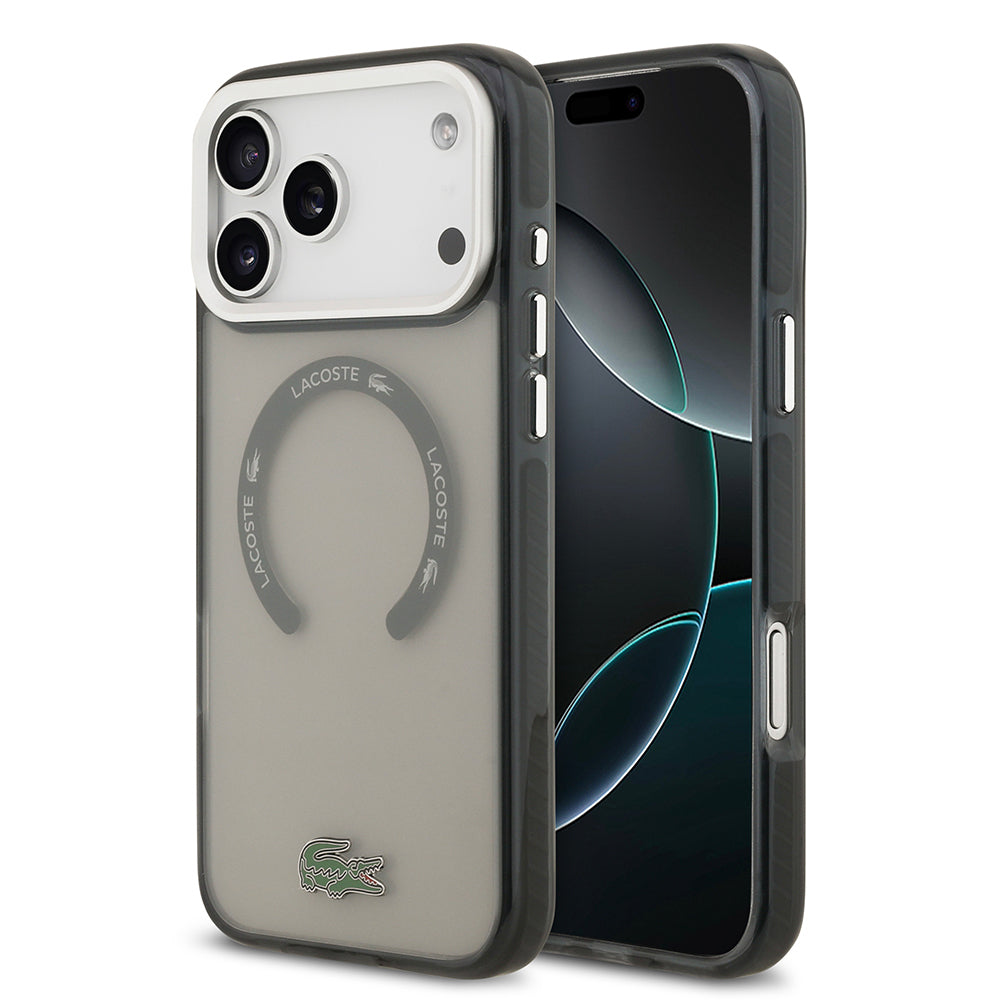 Lacoste iPhone 17 Pro Max Orjinal Lisanslı M-safe Şarj Özellikli İkonik Timsah Logolu Buzlu Kılıf
