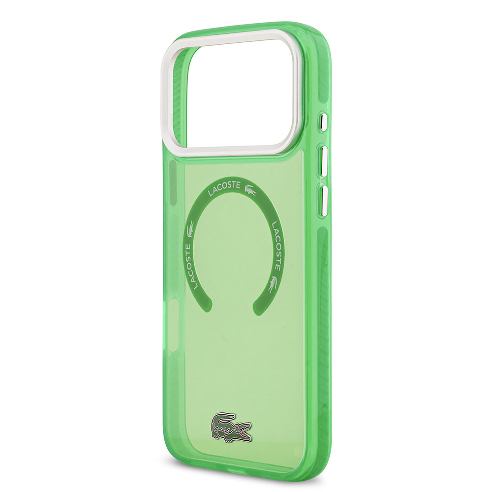 Lacoste iPhone 17 Pro Max Orjinal Lisanslı M-safe Şarj Özellikli İkonik Timsah Logolu Buzlu Kılıf