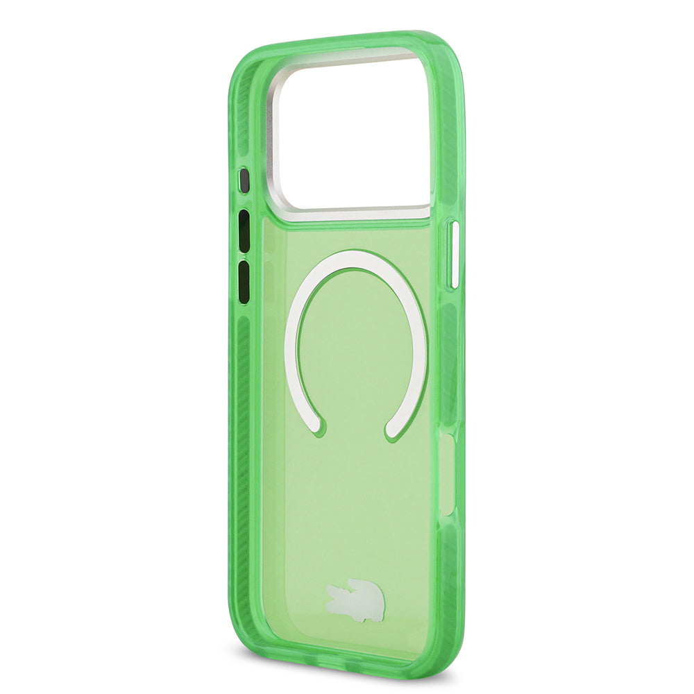 Lacoste iPhone 17 Pro Max Orjinal Lisanslı M-safe Şarj Özellikli İkonik Timsah Logolu Buzlu Kılıf