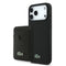 Lacoste iPhone 17 Pro Max Orjinal Lisanslı M-safe Şarj Özellikli PU Pike Desenli Metal Logolu Kartlıklı Kılıf