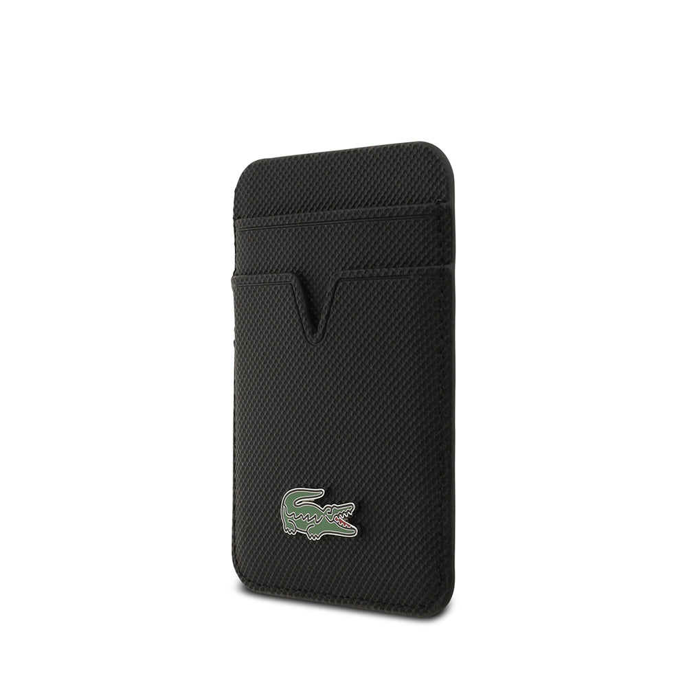 Lacoste iPhone 17 Pro Max Orjinal Lisanslı M-safe Şarj Özellikli PU Pike Desenli Metal Logolu Kartlıklı Kılıf