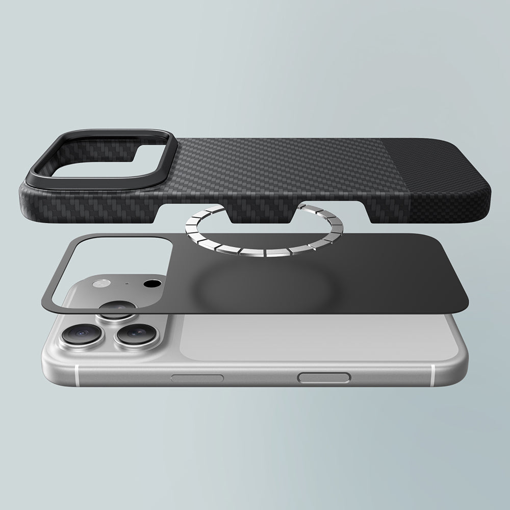 Amazingthing Titan Max Serisi iPhone 17 Pro Max M-safe Şarj Özellikli 1500D Aramid Fiber Kılıf