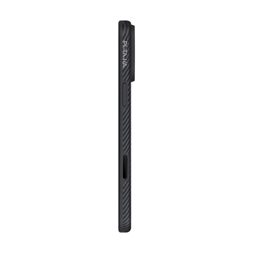 Pitaka Military-Grade Classic Serisi iPhone 17 Pro Max M-safe Şarj Özellikli 1500D Aramid Fiber Black-Grey Twill Kılıf