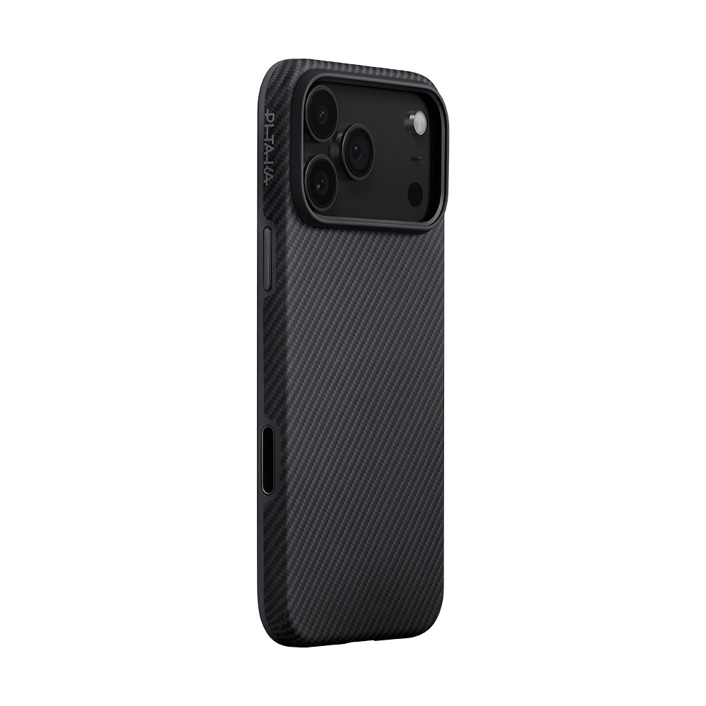 Pitaka Military-Grade Classic Serisi iPhone 17 Pro Max M-safe Şarj Özellikli 1500D Aramid Fiber Black-Grey Twill Kılıf