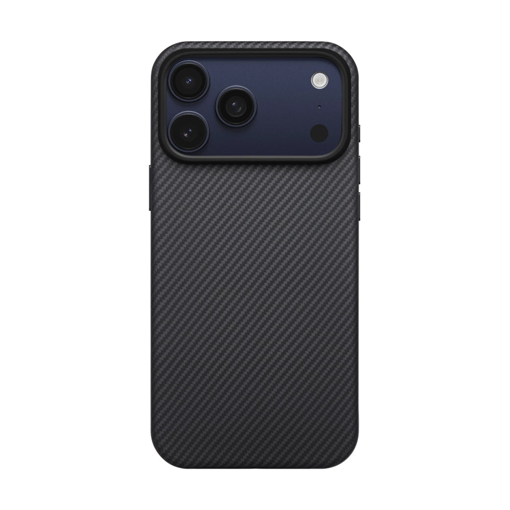 Pitaka Military-Grade Classic Serisi iPhone 17 Pro Max M-safe Şarj Özellikli 1500D Aramid Fiber Black-Grey Twill Kılıf
