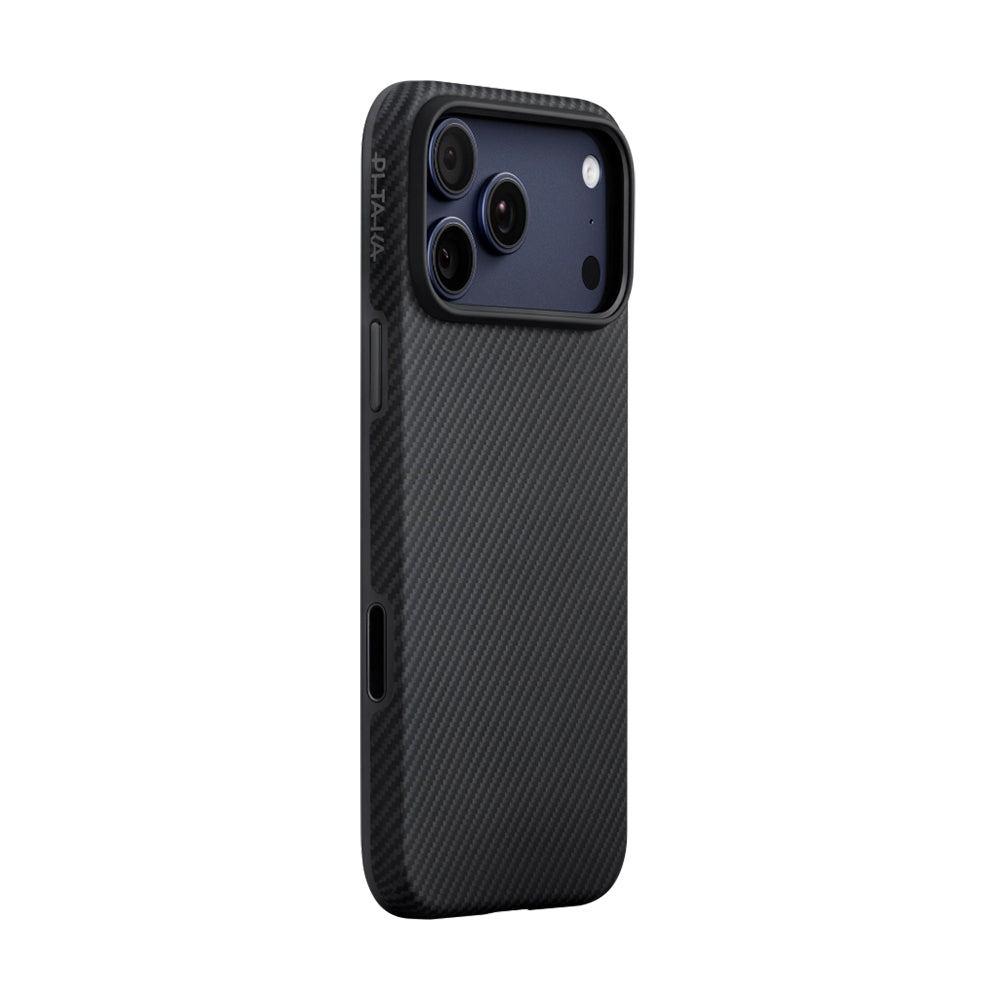 Pitaka Military-Grade Classic Serisi iPhone 17 Pro Max M-safe Şarj Özellikli 1500D Aramid Fiber Black-Grey Twill Kılıf