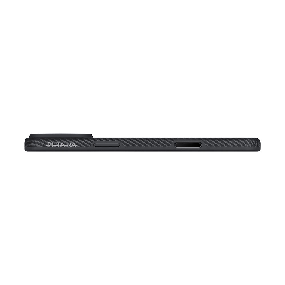 Pitaka Military-Grade Classic Serisi iPhone 17 Pro Max M-safe Şarj Özellikli 1500D Aramid Fiber Black-Grey Twill Kılıf