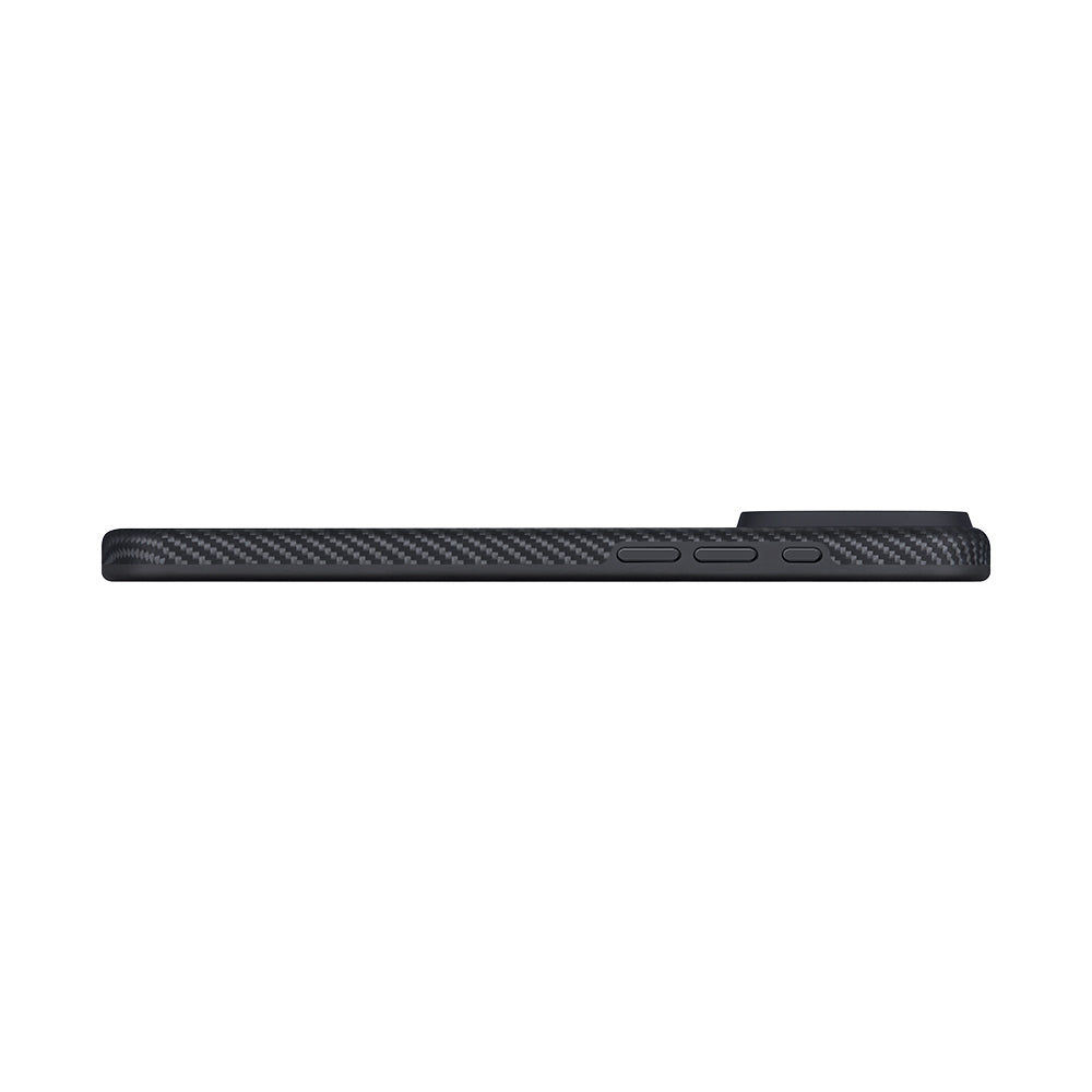 Pitaka Military-Grade Classic Serisi iPhone 17 Pro Max M-safe Şarj Özellikli 1500D Aramid Fiber Black-Grey Twill Kılıf