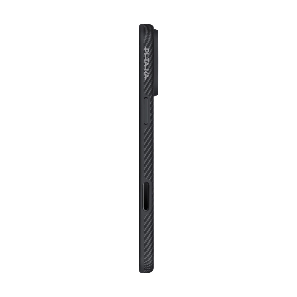 Pitaka Military-Grade Classic Serisi iPhone 17 Pro Max M-safe Şarj Özellikli 1500D Aramid Fiber Black-Grey Twill Kılıf