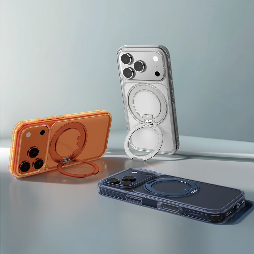 AmazingThing Titan Pro MagSpin iPhone 17 Pro Max Kılıf M-Safe Şarj Özellikli Airbag Tasarımlı Standlı Kılıf