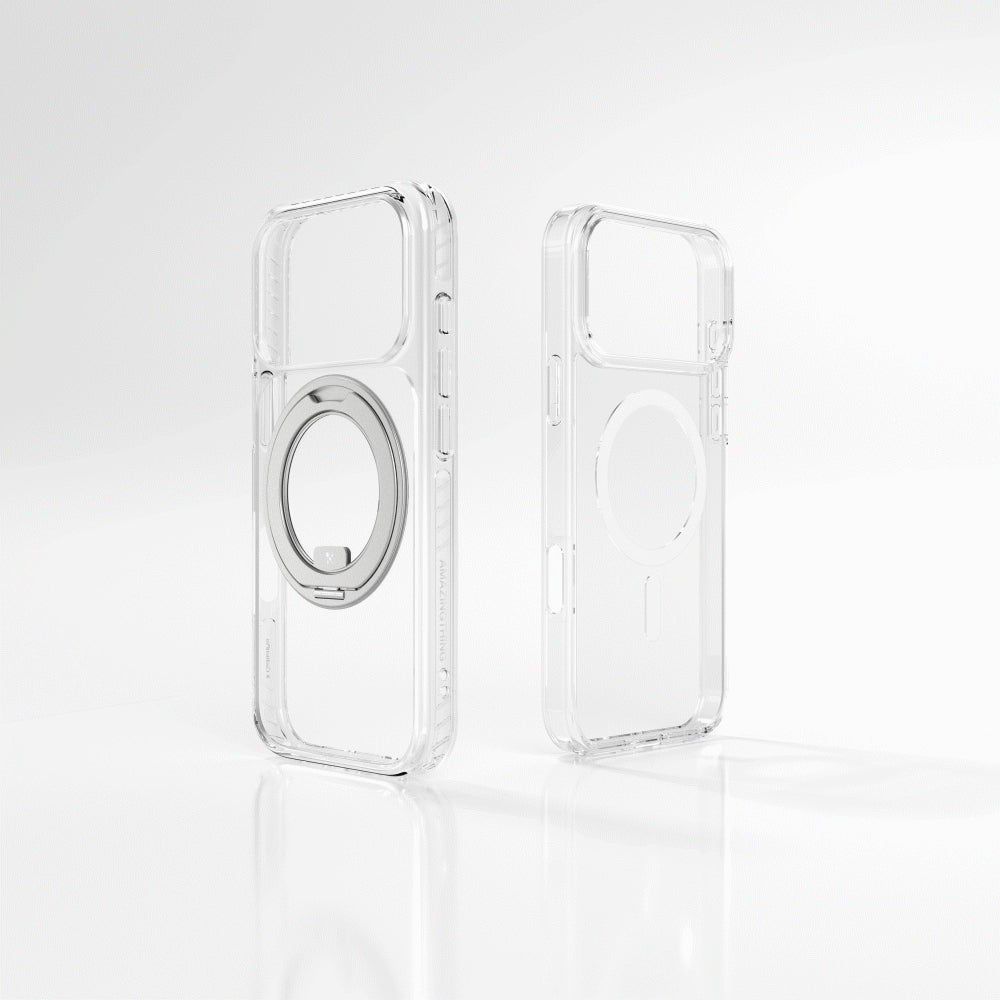 AmazingThing Titan Pro MagSpin iPhone 17 Pro Max Kılıf M-Safe Şarj Özellikli Airbag Tasarımlı Standlı Kılıf