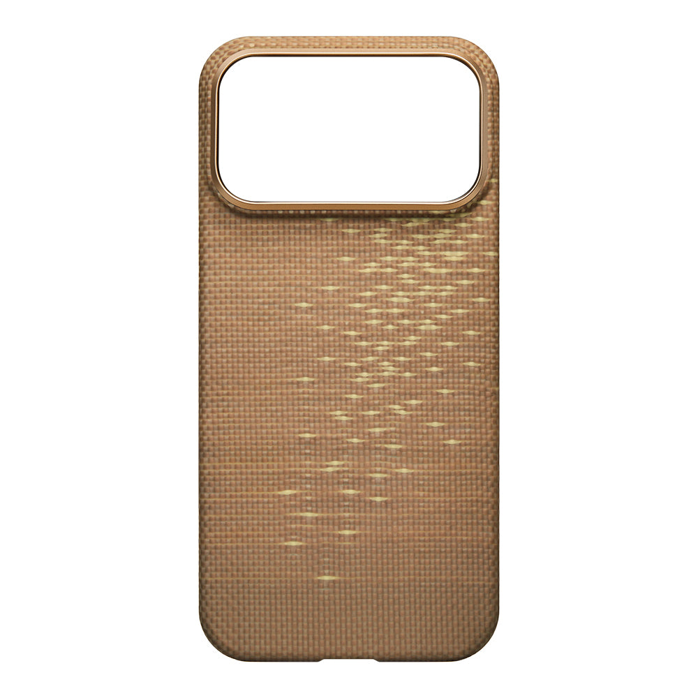 Pitaka Glints of Gold Ultra Slim Serisi iPhone 17 Pro Max M-safe Şarj Özellikli Aramid Fiber Kılıf