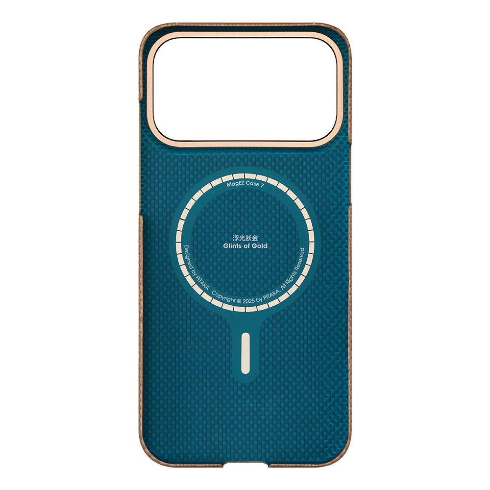 Pitaka Glints of Gold Ultra Slim Serisi iPhone 17 Pro Max M-safe Şarj Özellikli Aramid Fiber Kılıf