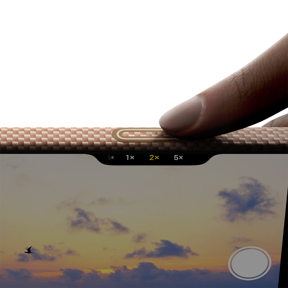 Pitaka Glints of Gold Ultra Slim Serisi iPhone 17 Pro Max M-safe Şarj Özellikli Aramid Fiber Kılıf