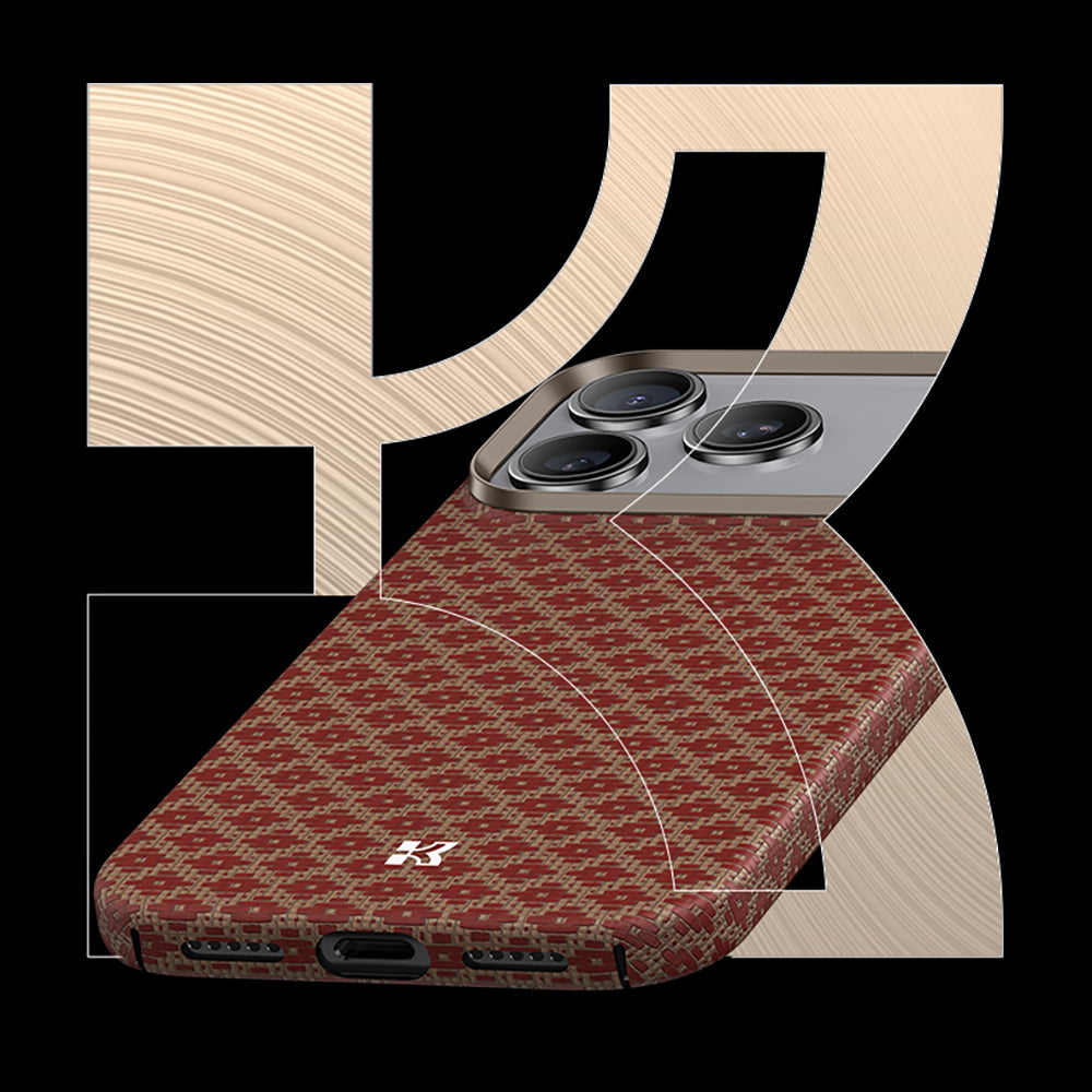 Benks ArmorAir ArmorGrid Serisi iPhone 17 Pro Max M-Safe Şarj Özellikli Kevlar Kılıf