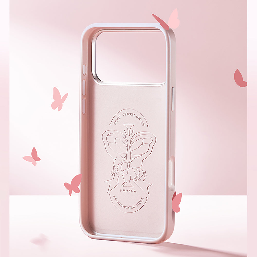 Pynana Starry Serisi iPhone 17 Pro Max Kılıf M-safe Şarj Özellikli Deri Tasarımlı Telefon Kılıfı