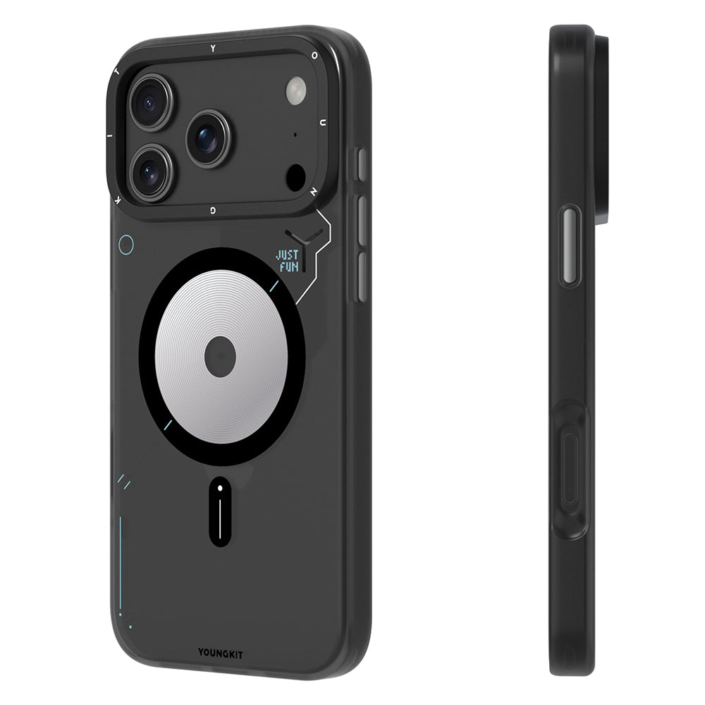 Youngkit Disc Battle iPhone 17 Pro Max M-safe Şarj Özellikli Disk Desenli Telefon Kılıfı